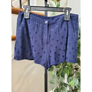 Lab Women's Blue 100% Viscose Flat Front Bottoms Casual Shorts Size Medium